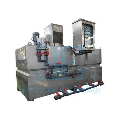 टच स्क्रीन डिस्प्ले और 0.75kW स्टोरेज एगीटेटर के साथ पीएलसी नियंत्रित पॉलिमर डोजिंग सिस्टम