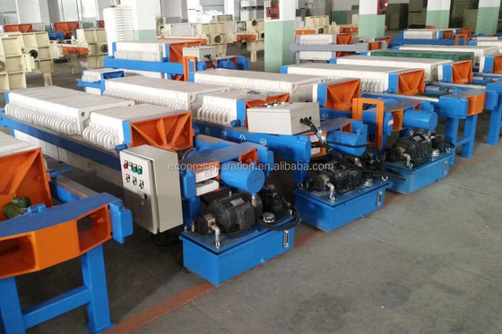 गाद निर्जलीकरण के लिए मैनुअल हाइड्रोलिक फिल्टर प्रेस 6m2 220V-415V